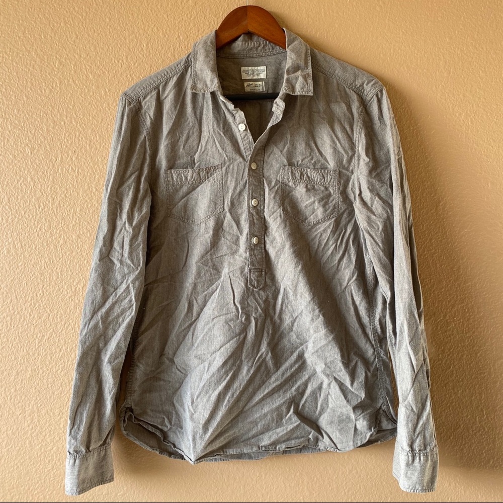 All Saints Tan Cotton Shirt Long Sleeve